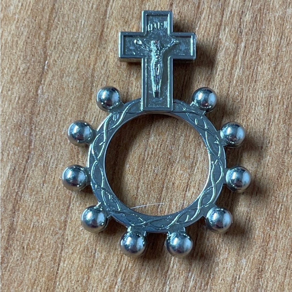 Vintage Pocket Finger Rosary Ring - Made In Italy